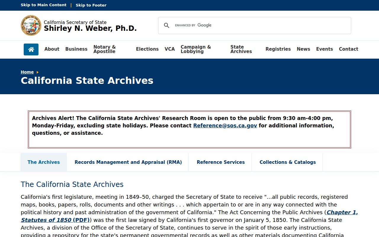 Hawthorne city directory research at the California State Archives catalog