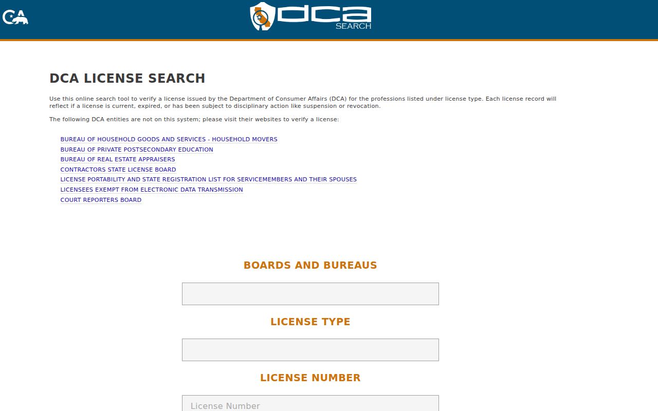 Hawthorne neighbors California professional license search