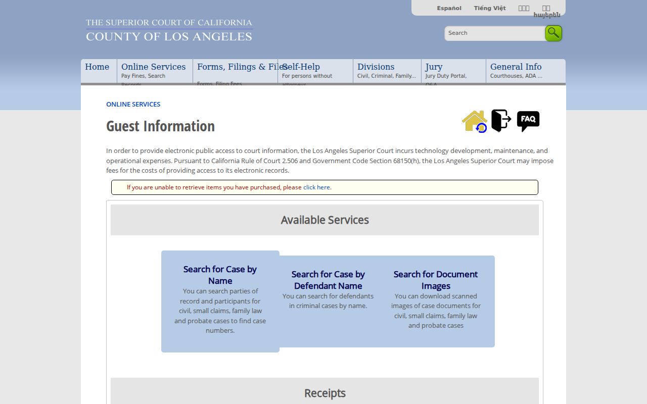 Hawthorne resident lookup guest information for Los Angeles Superior Court