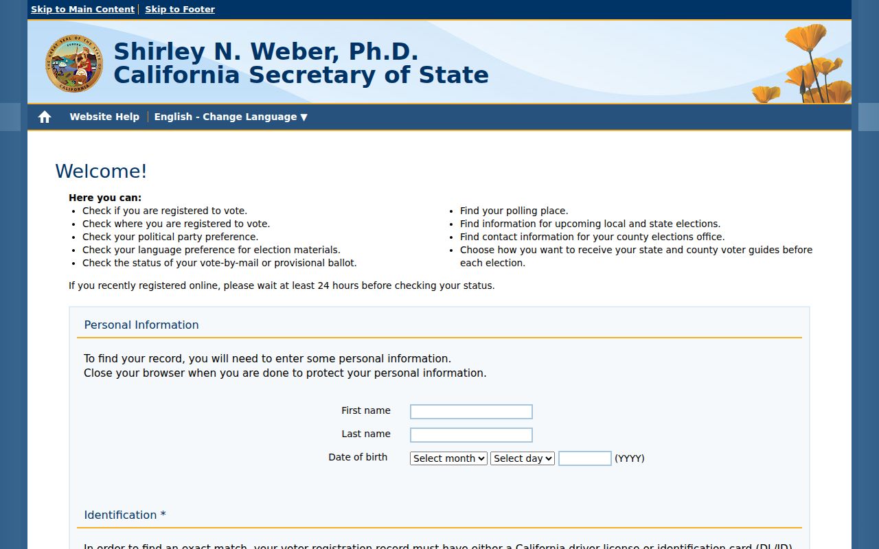 Hawthorne ZIP code directory California My Voter Status lookup